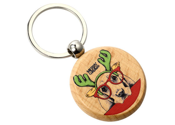 अच्छा दाम गोल 32 मिमी लकड़ी के पत्र कीरिंग जिंक मिश्र धातु सादा लकड़ी की कुंजी धारक ऑनलाइन