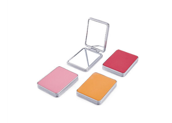 अच्छा दाम फोल्डेबल पु कॉस्मेटिक पॉकेट मिरर 11mm पु रेक्टेंगल स्मॉल हैंड मिरर ऑनलाइन